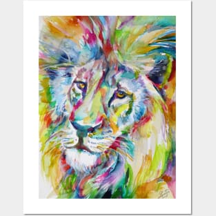 WATERCOLOR LION Posters and Art